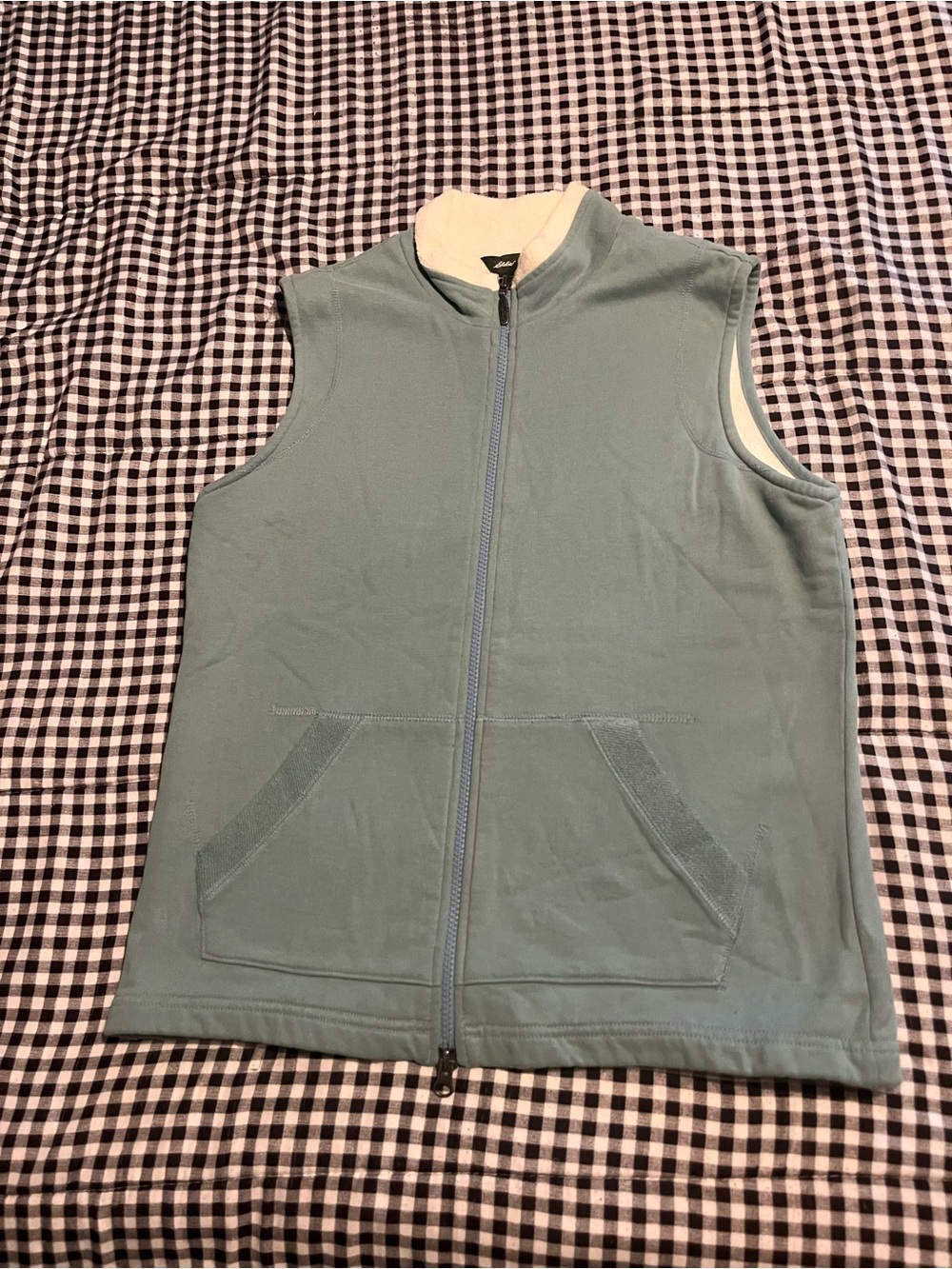 Eddie Bauer Light Teal Sleeveless Zip-Up Sweater Vest
